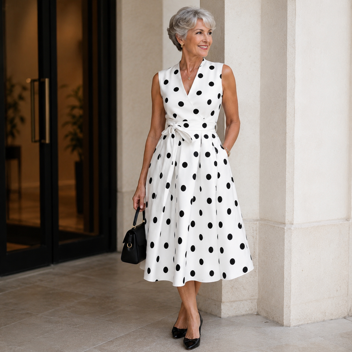 Dotty – Polka Dot V-Neck Dress