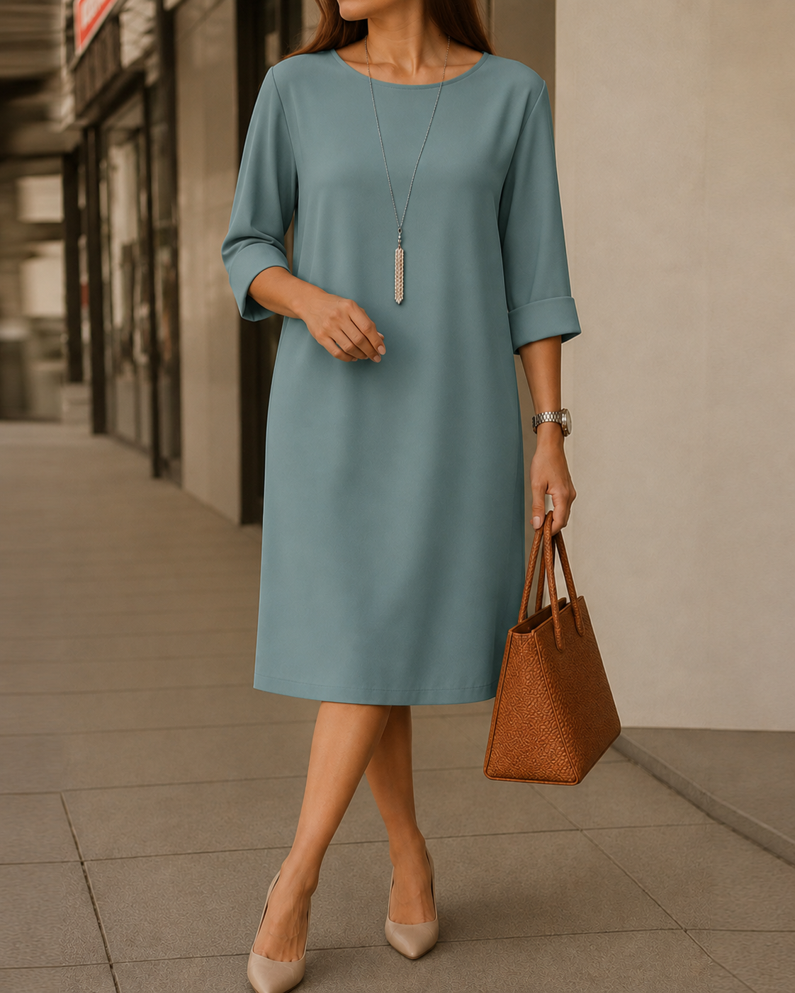 Odette Tummy Control Elegant Midi Dress