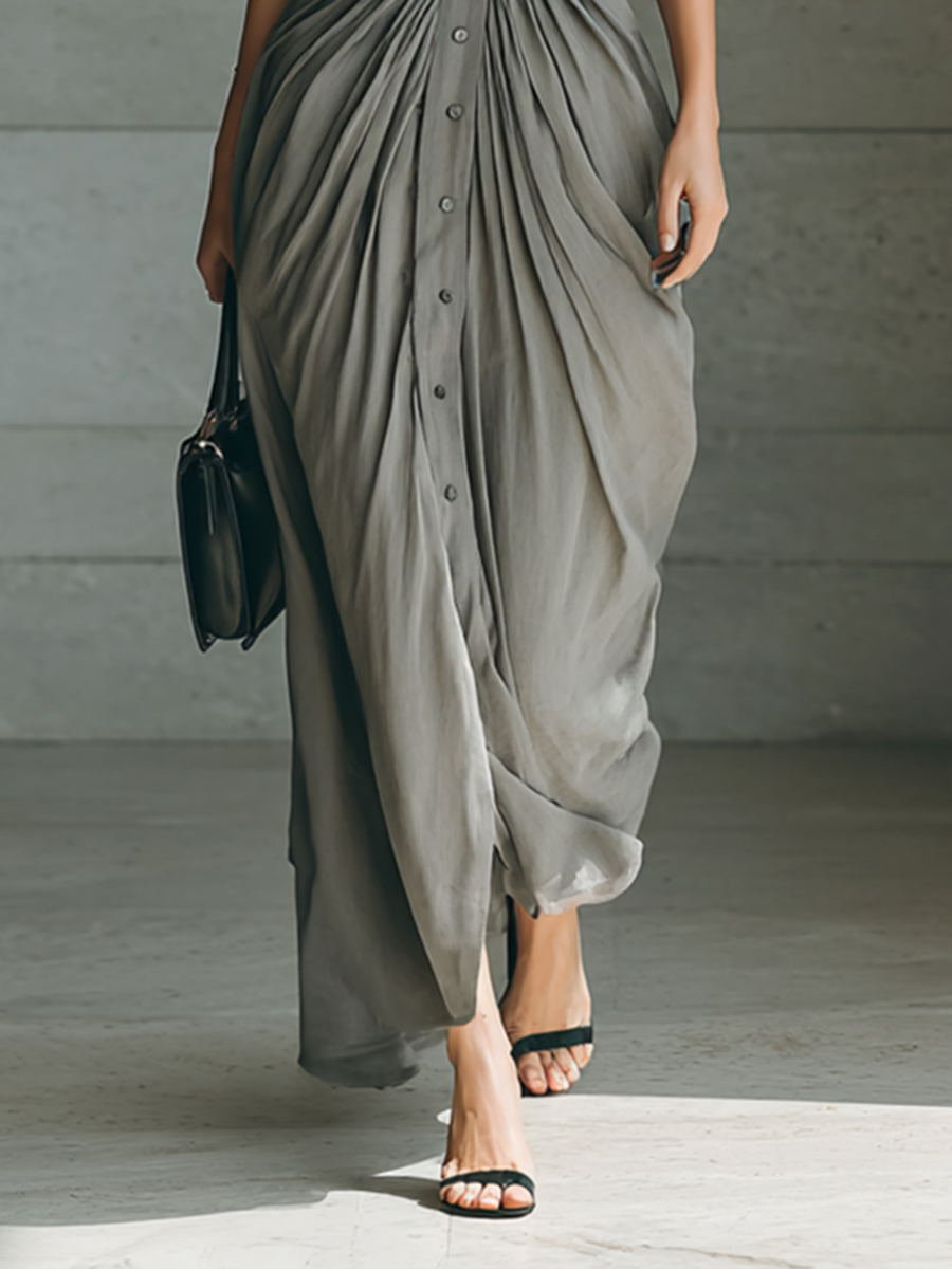 Zahara Long Pleated Dress