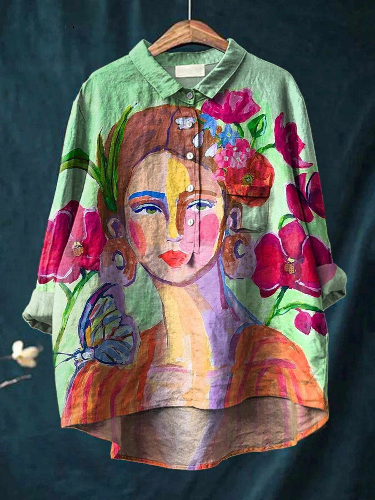 Lily | Oil Painting Women's Portrait Art Printed Women's Casual Shirt