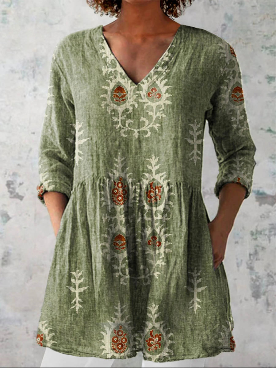 Maeve | Long V-neck Blouse