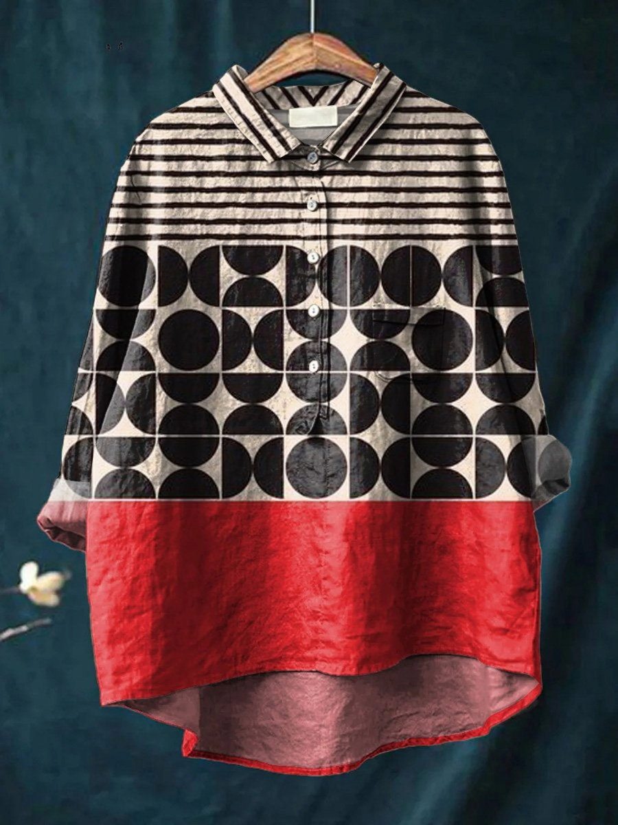 Freya | Artistry Geometric Pattern Printed Women's Casual Shirt