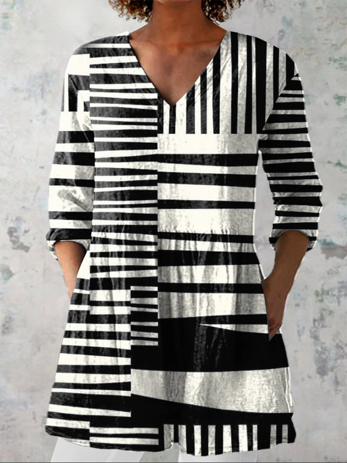 Coco Long Blouse with V-Neck