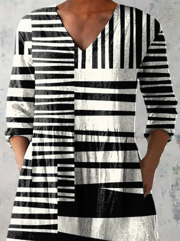 Coco Long Blouse with V-Neck