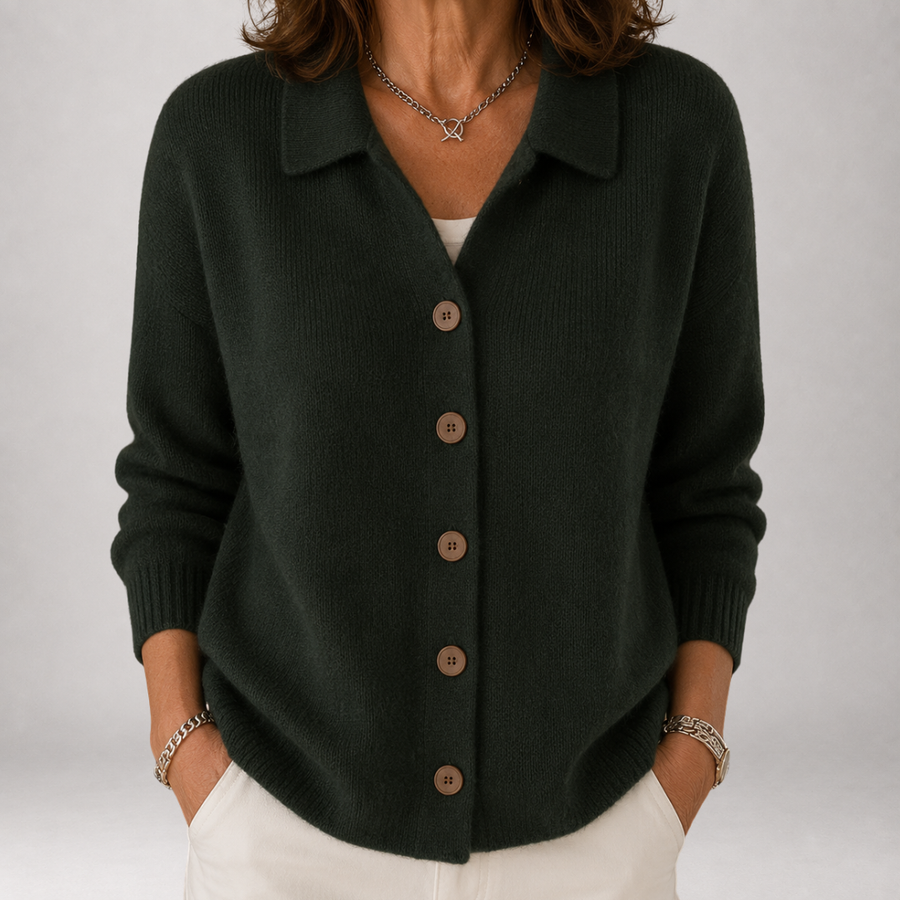 Wrenley Polo Collar Knit Cardigan
