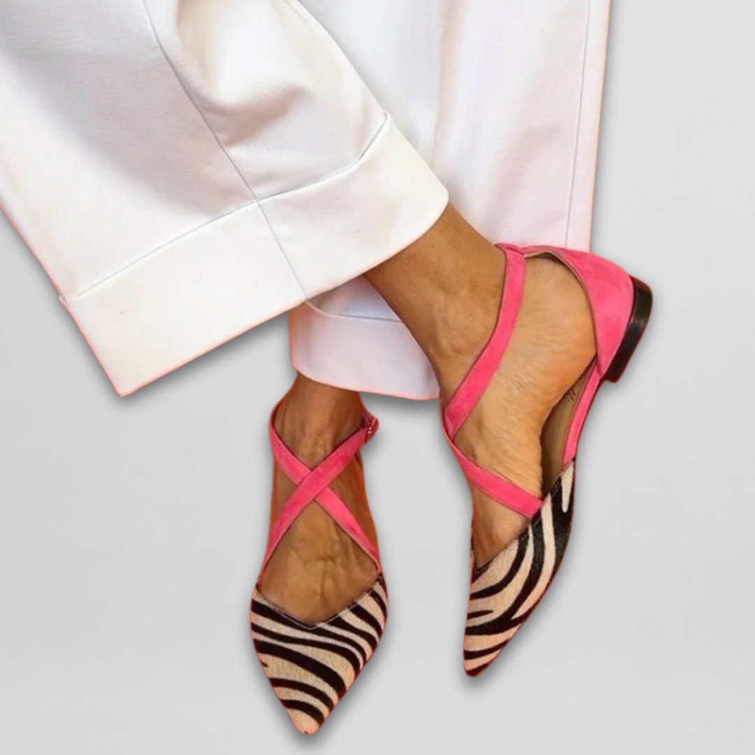 Audrey Pointed Cross-Strap Flats