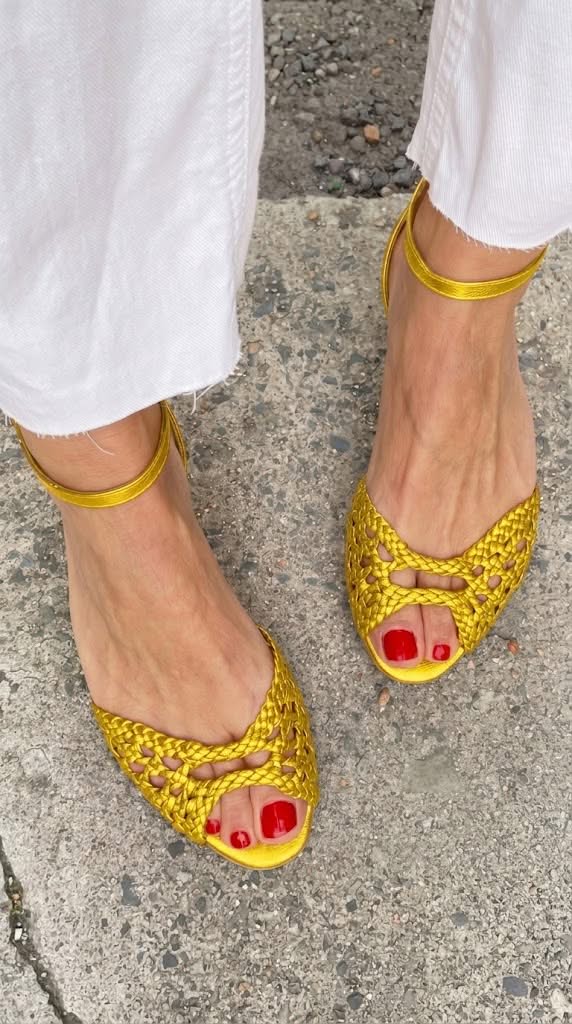 Isadora Woven Gold Sandals