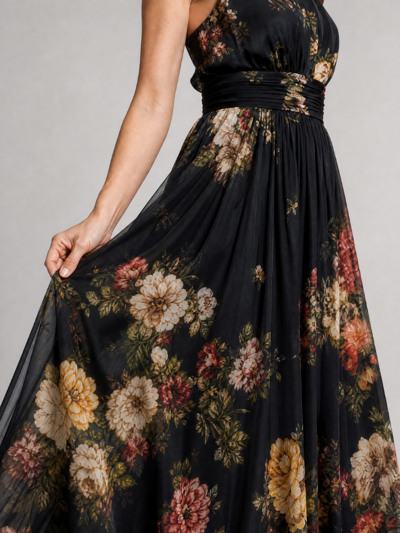 Iselle | Fior Floral Halter Neck Midi Dress