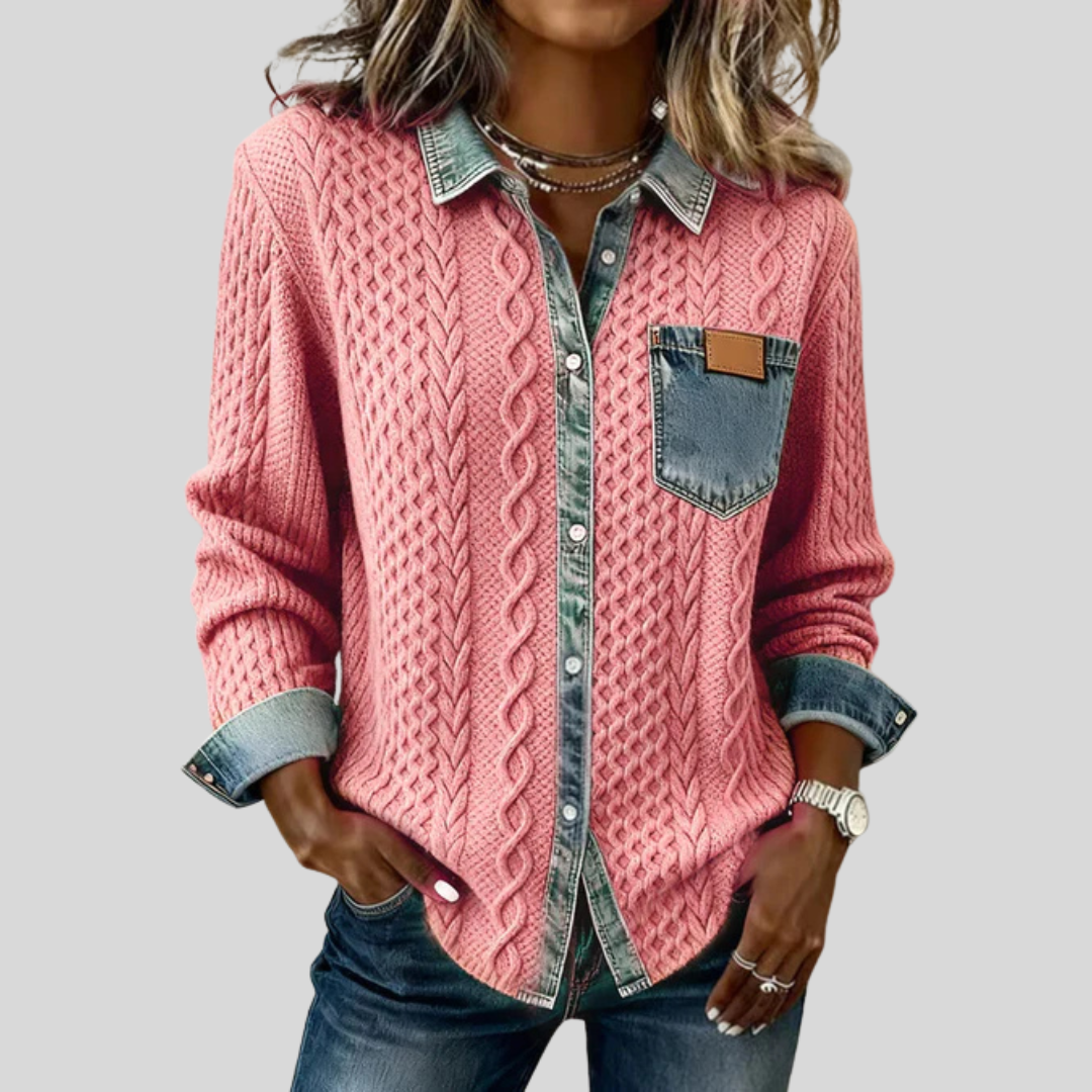 Simone | Denim Patchwork Shirt