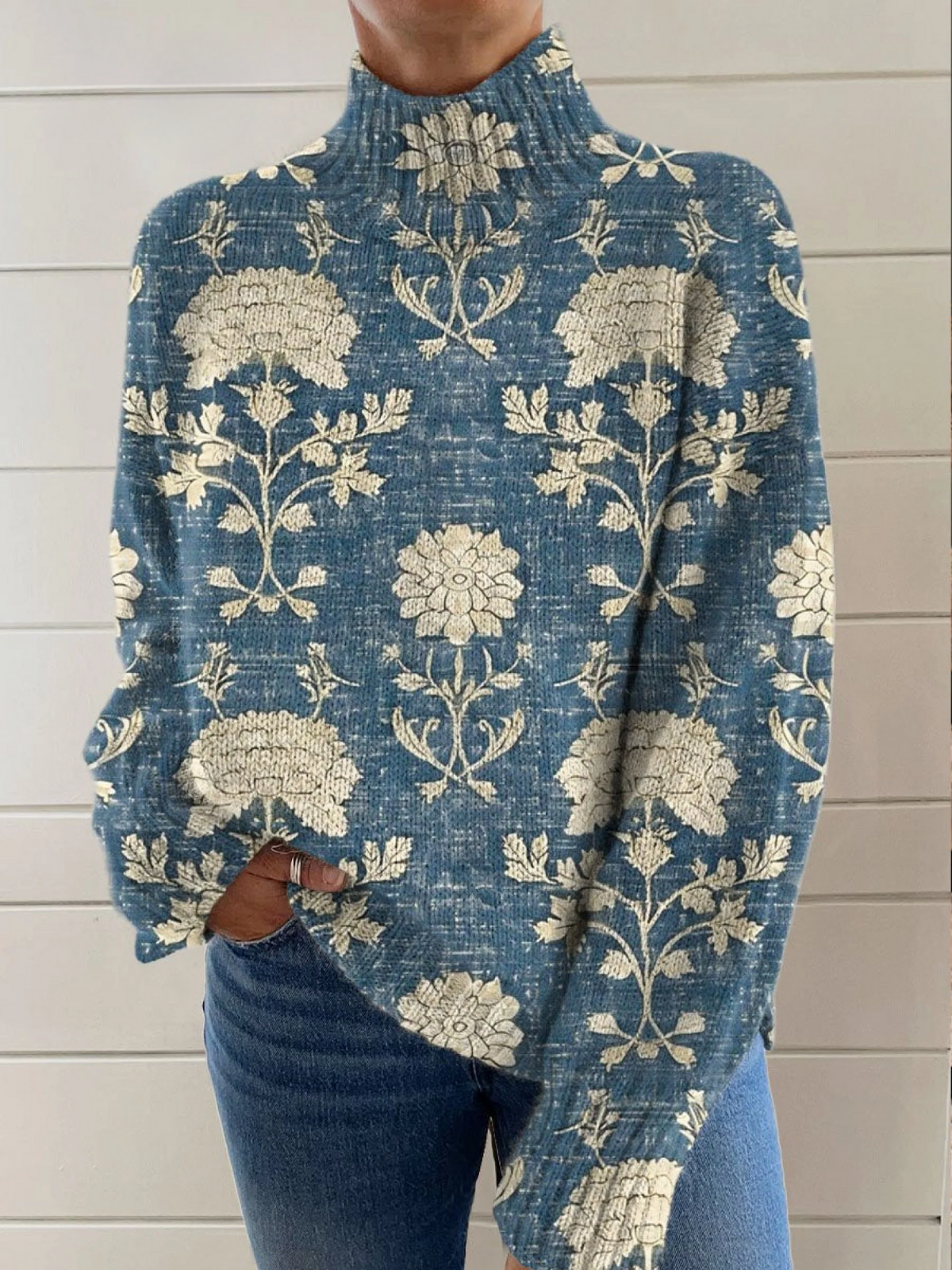 Lily™ Timeless Floral Turtleneck