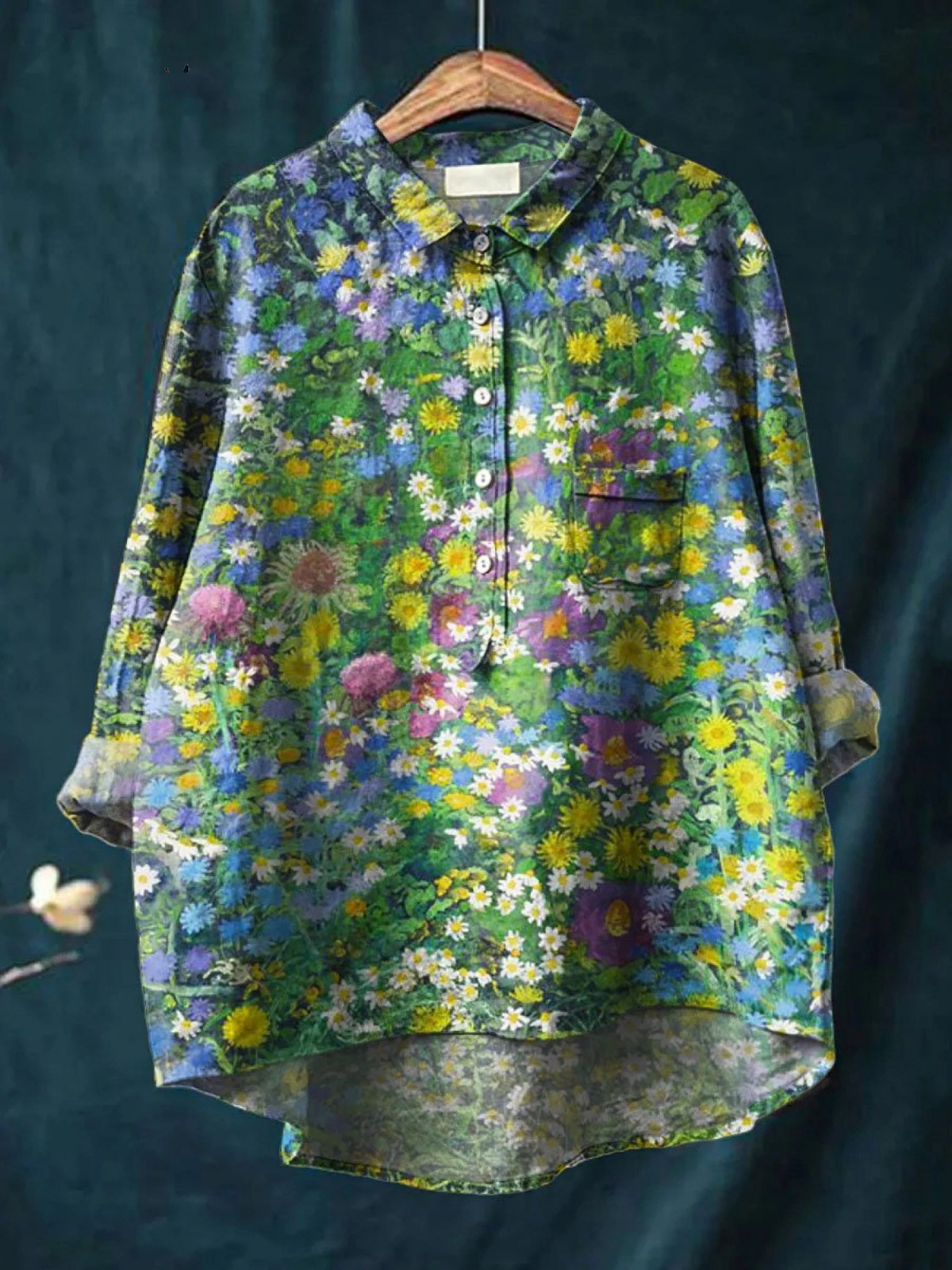 Imogen | Women's Vintage Floral Art Print Casual Shirt