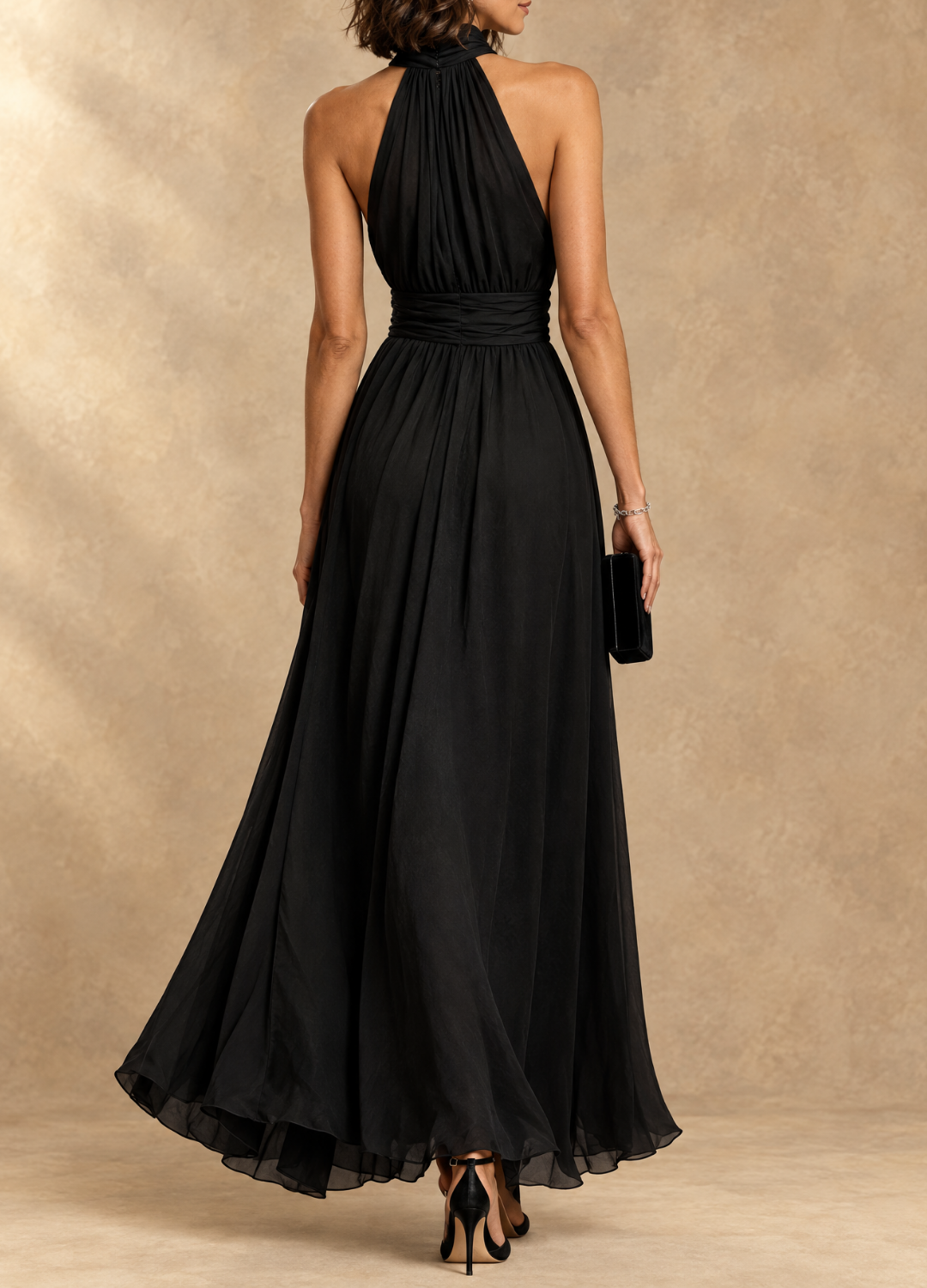 Paula Halter Neck Chiffon Maxi Dress
