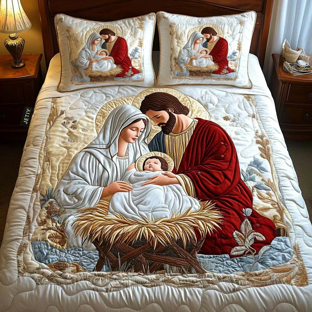 Holy Night 3-Piece Quilted Bedding Set