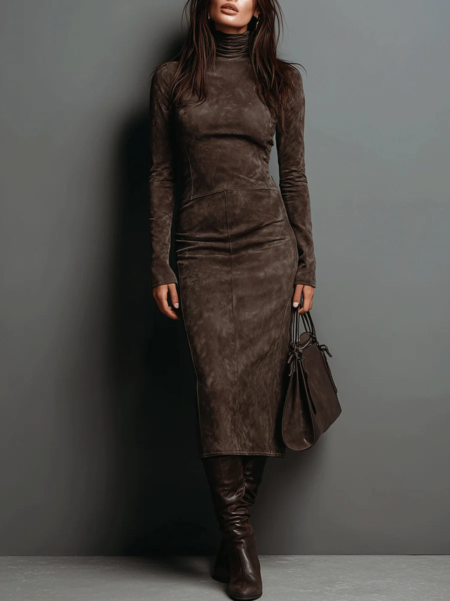 Lorena Long Suede Midi Dress