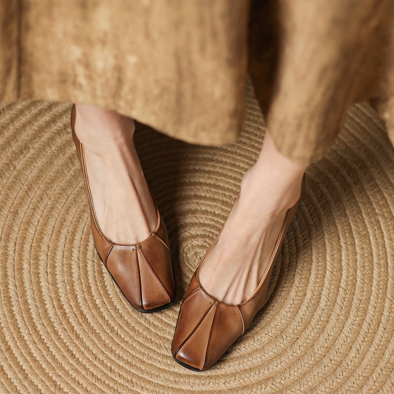 Marisol Leather Square-Toe Pumps
