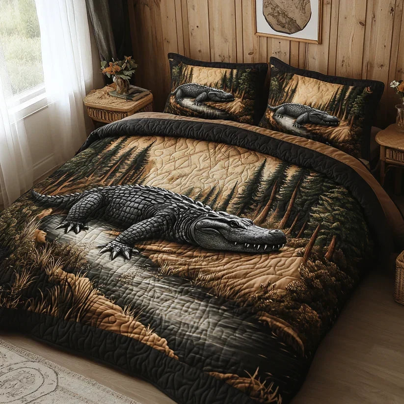 Wildlife Lodge 3-Piece Quilted Bedding Set