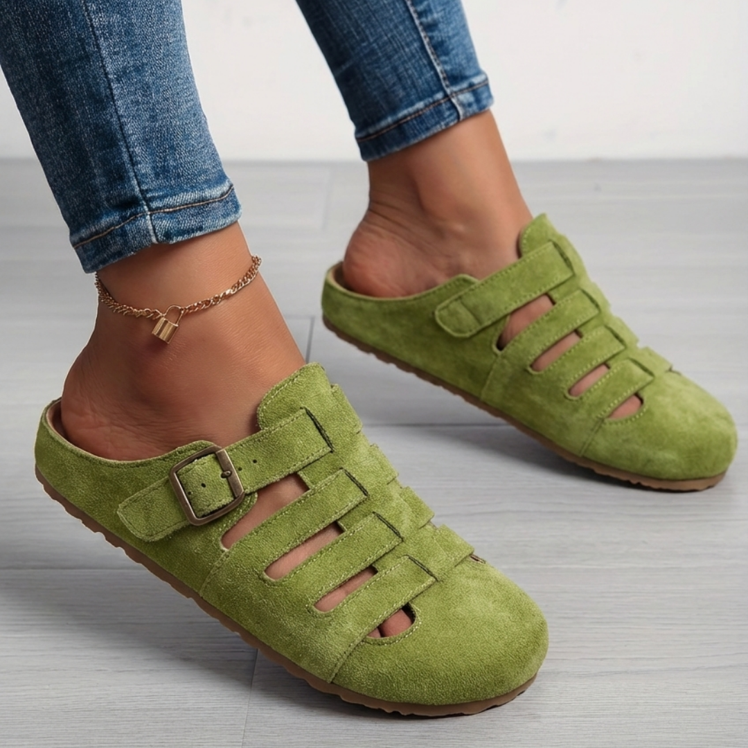 Clara Comfortable Buckle Mule Sandals