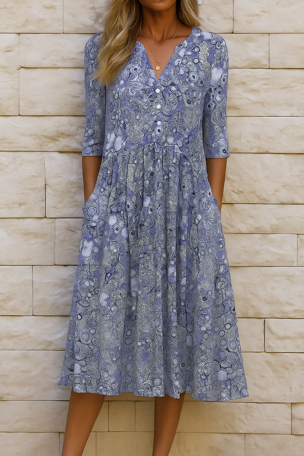 Clara Flowy Printed Midi Dress