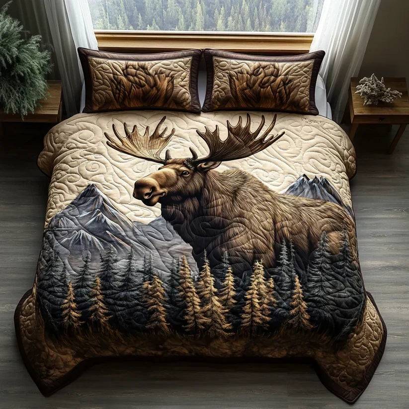Wildlife Lodge 3-Piece Quilted Bedding Set