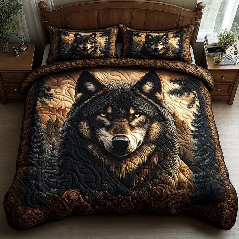 Wildlife Lodge 3-Piece Quilted Bedding Set