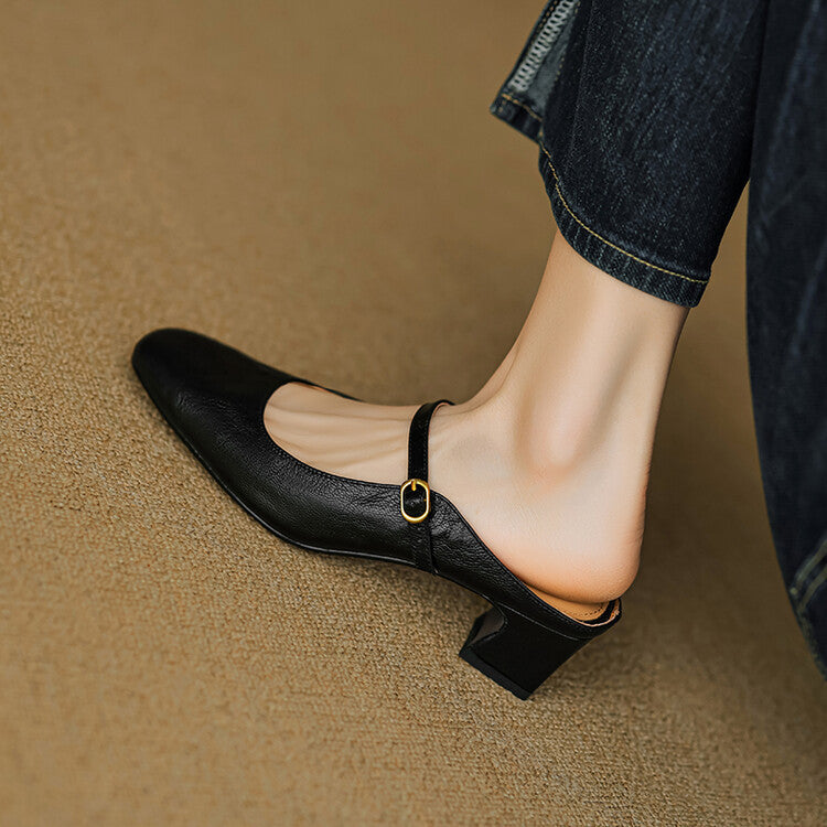 Vian Genuine Leather Mules
