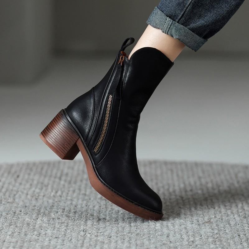 Grazia Stacked Heel Ankle Boots