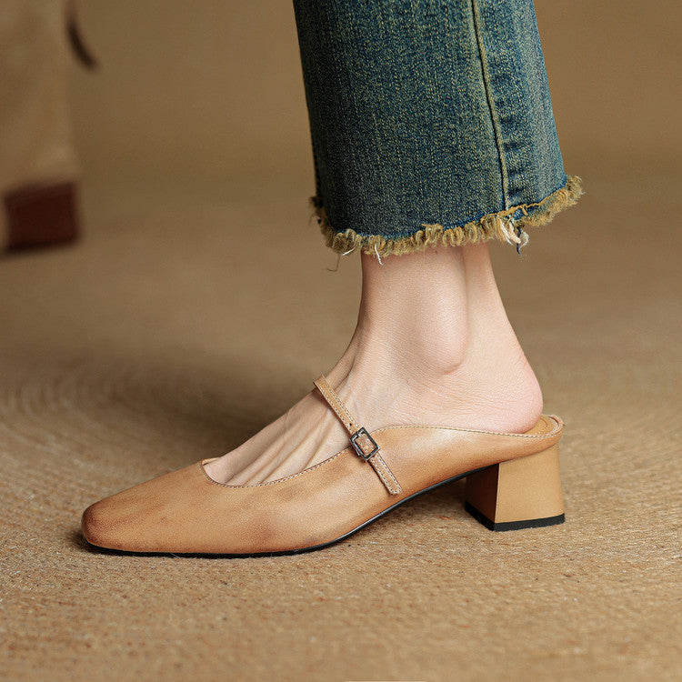 Esmer Genuine Leather Mules
