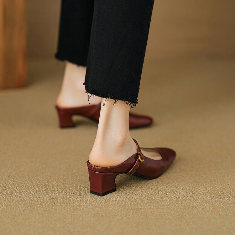Vian Genuine Leather Mules