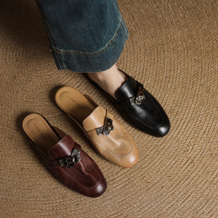 Carla Genuine Leather Mules