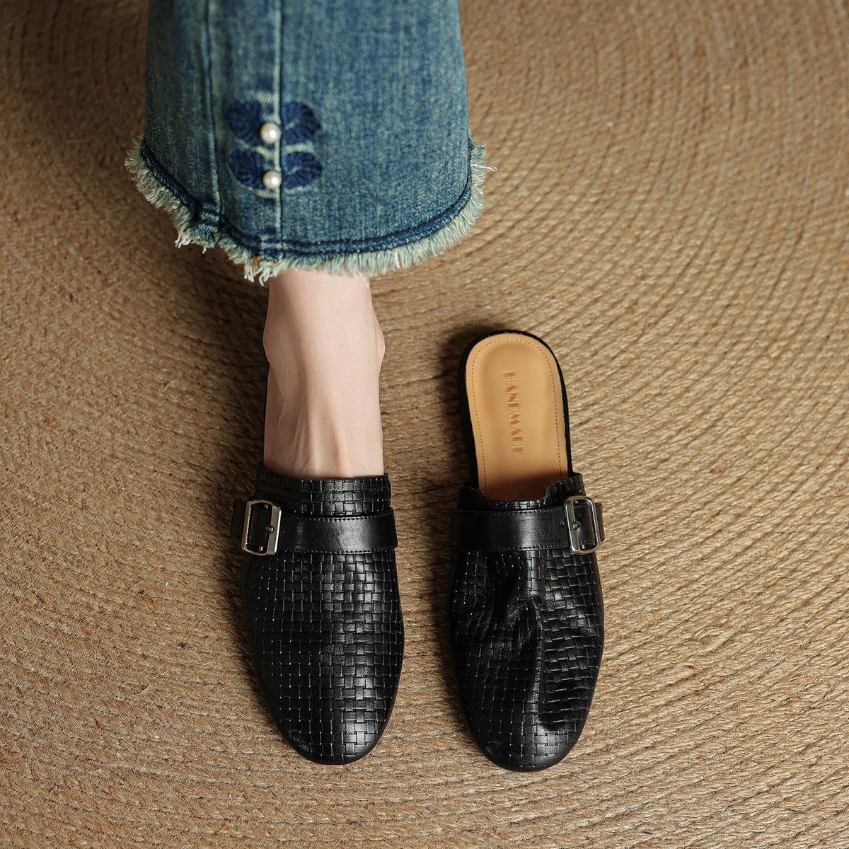Emrie Genuine Leather Mules