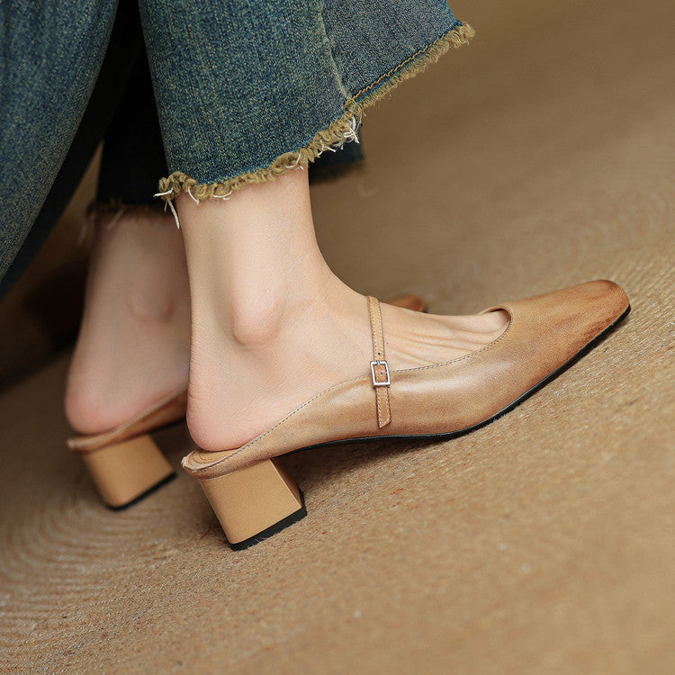 Esmer Genuine Leather Mules