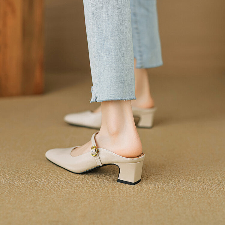 Vian Genuine Leather Mules