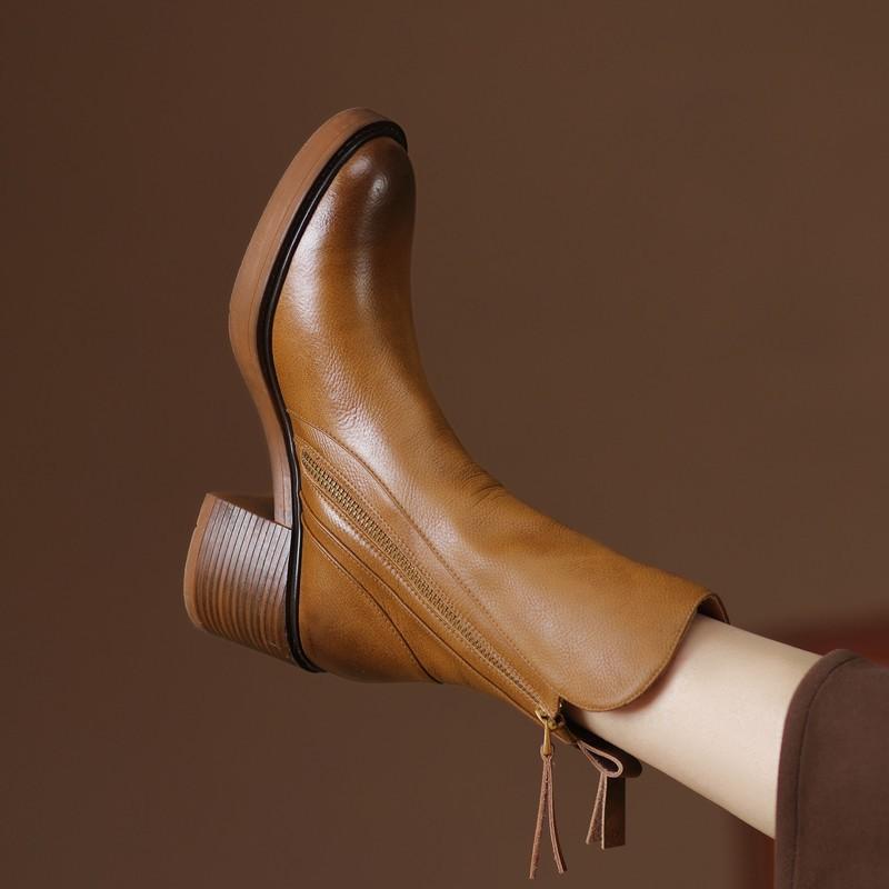 Grazia Stacked Heel Ankle Boots