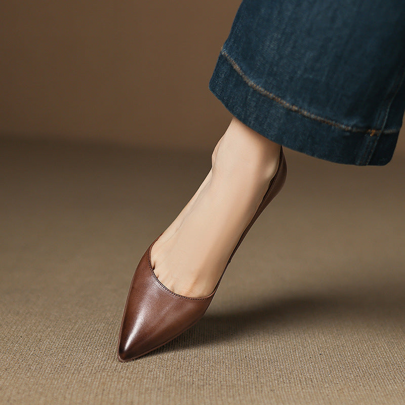 Calenne Leather Kitten Heels