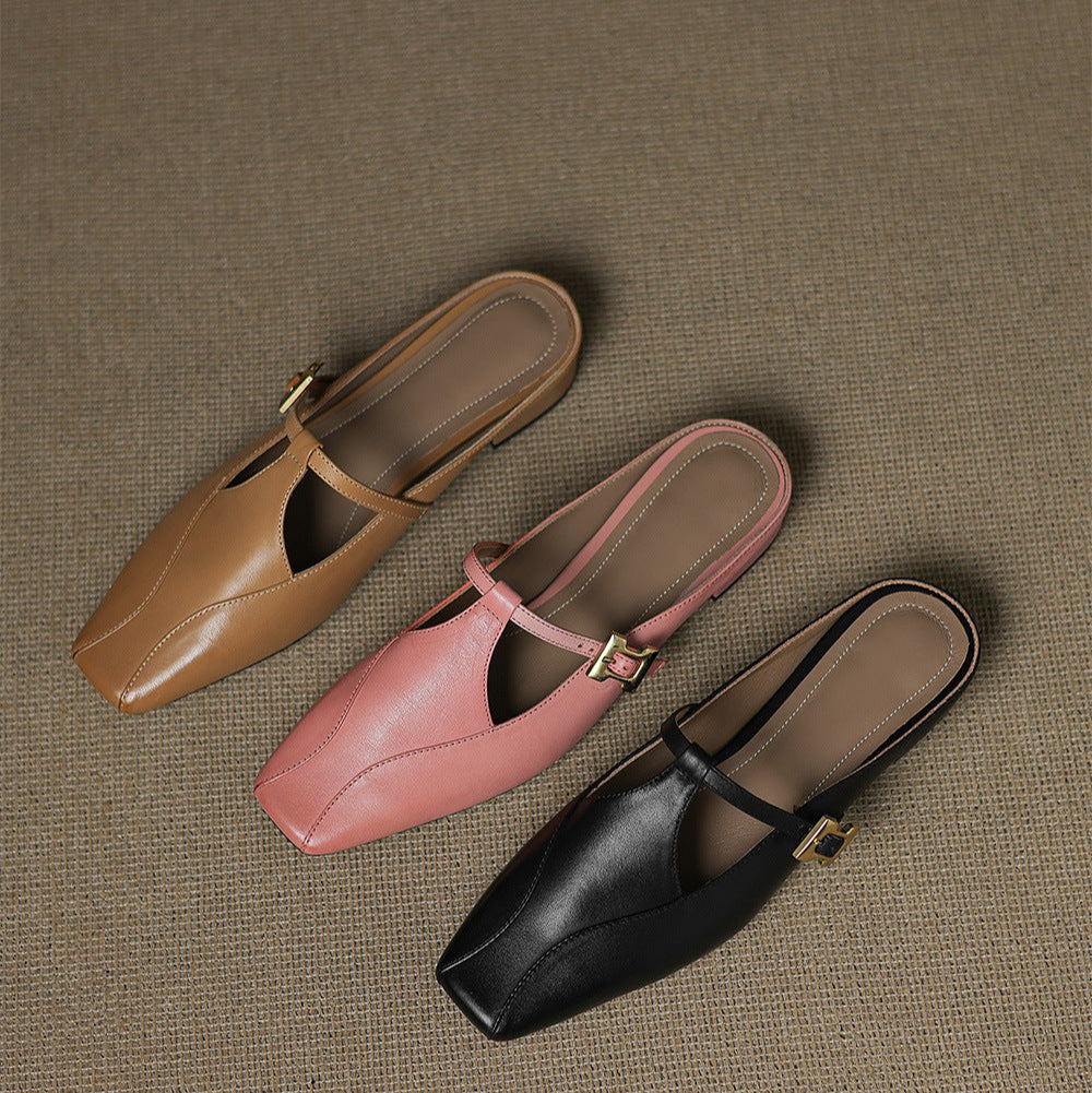Keva Genuine Leather Mules