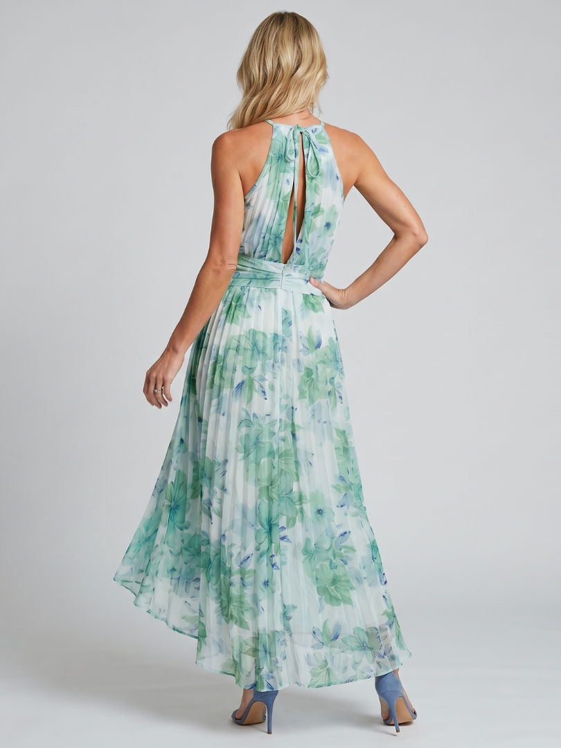 Iselle | Portia Pleated Halter Midi Dress