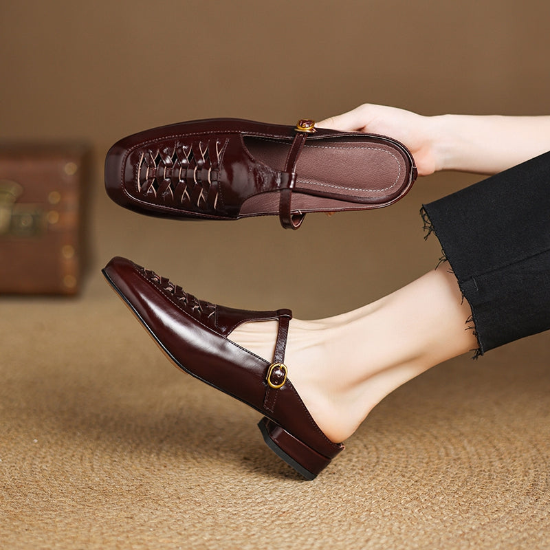 Elya Genuine Leather Mules