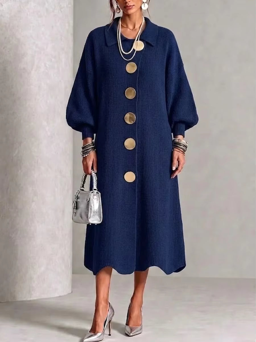 Sienna Long Sleeve Button-Down Knit Dress