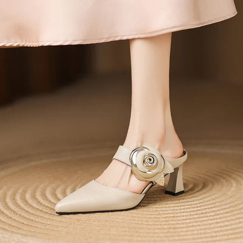 Garnet Genuine Leather Heels