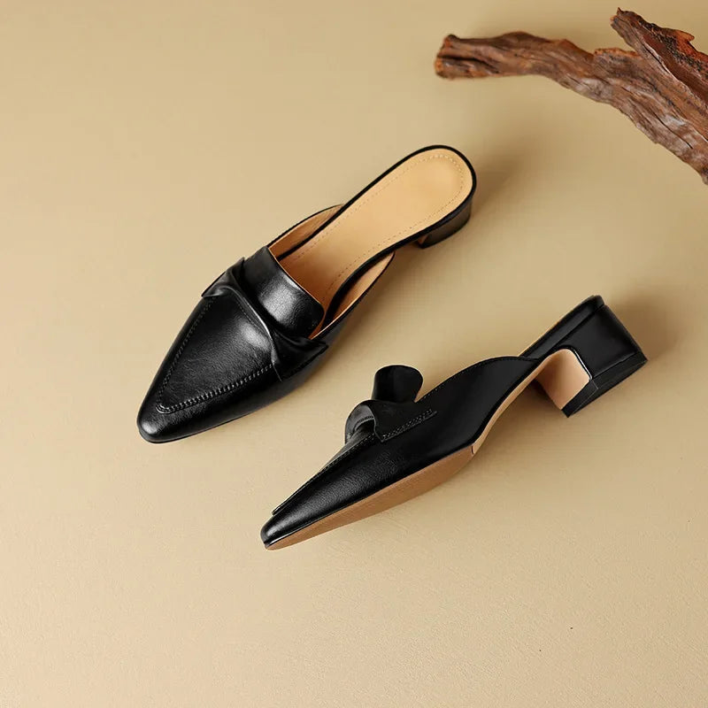 Alaya Genuine Leather Mules