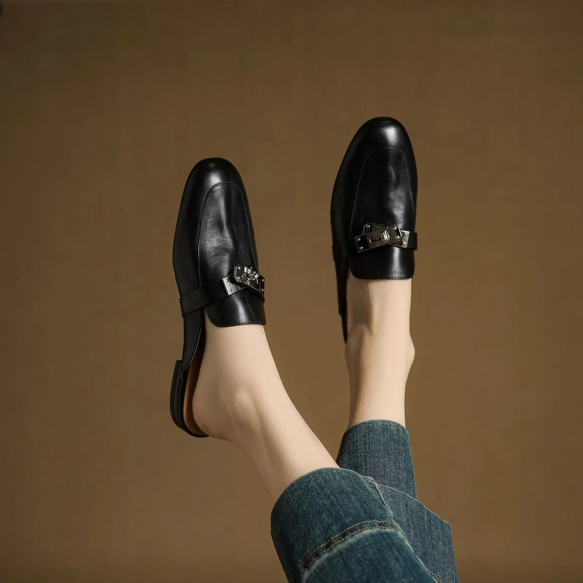 Carla Genuine Leather Mules
