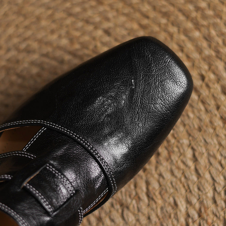 Ivora Genuine Leather Mules