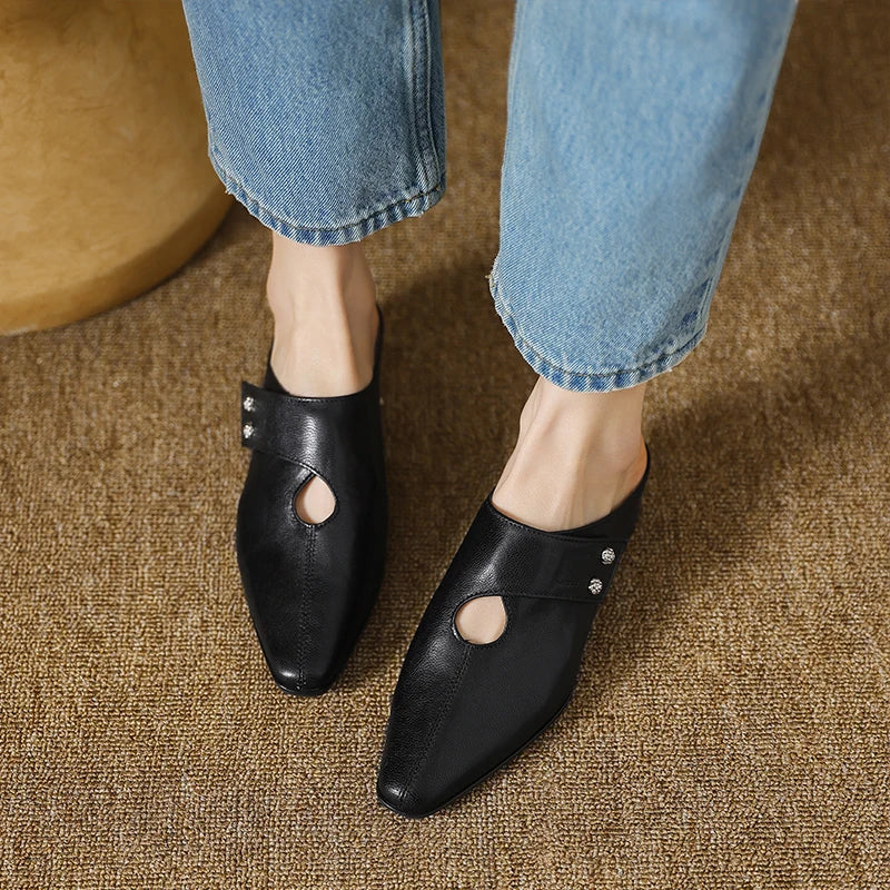 Agnit Genuine Leather Mules