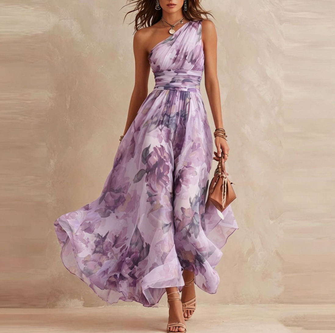 Iselle | Michelle One-Shoulder Floral Maxi Dress