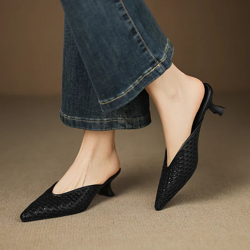 Olivia Genuine Leather Mules
