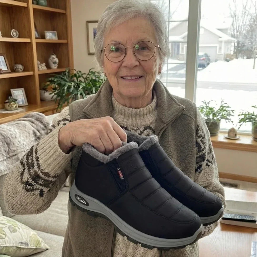 Jianna - Quilted Waterproof Slip-On Ankle Boots Black