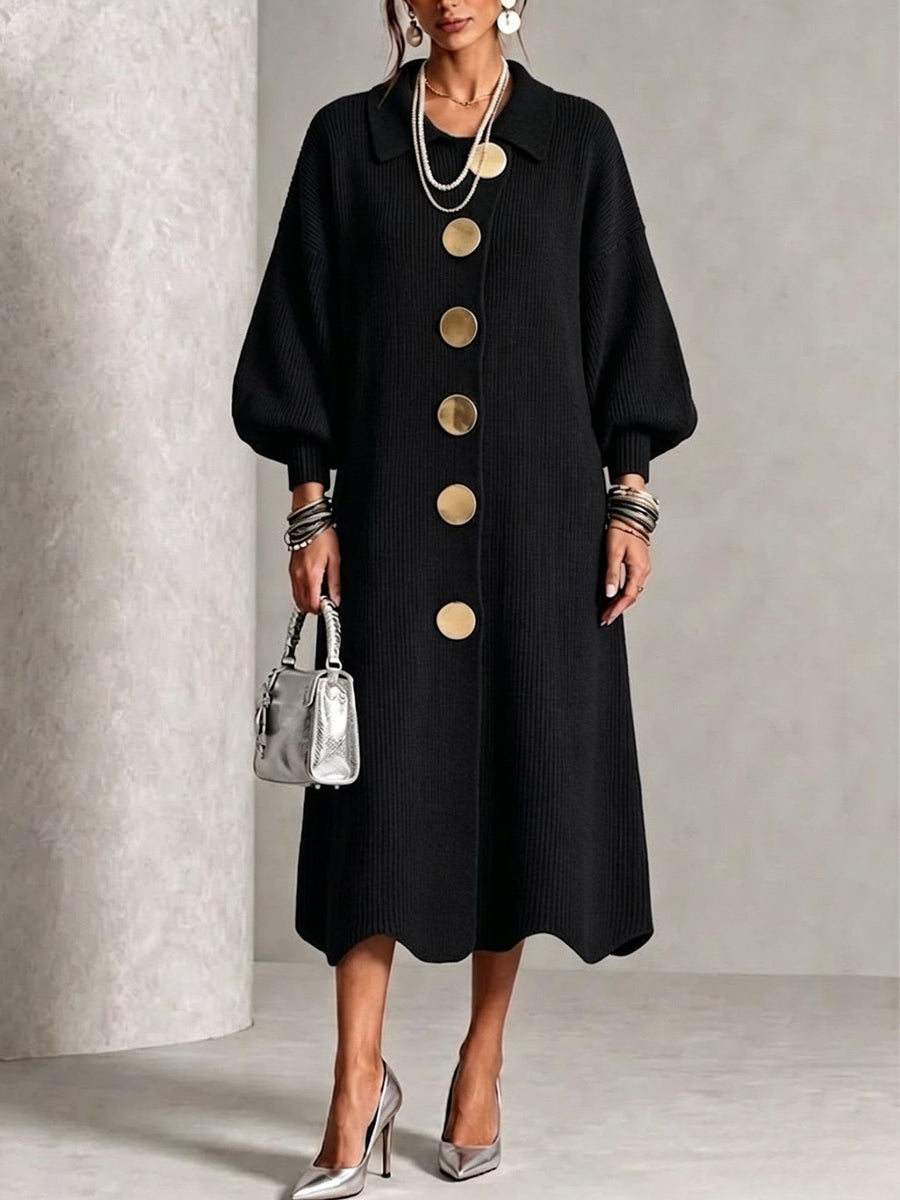 Sienna Long Sleeve Button-Down Knit Dress
