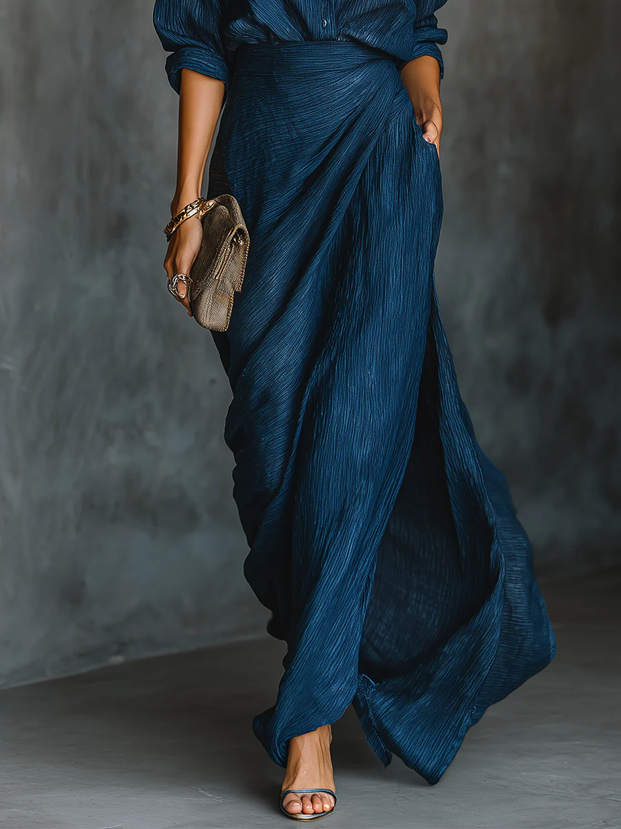 Cielo Elegant Shirt and Maxi Skirt Set