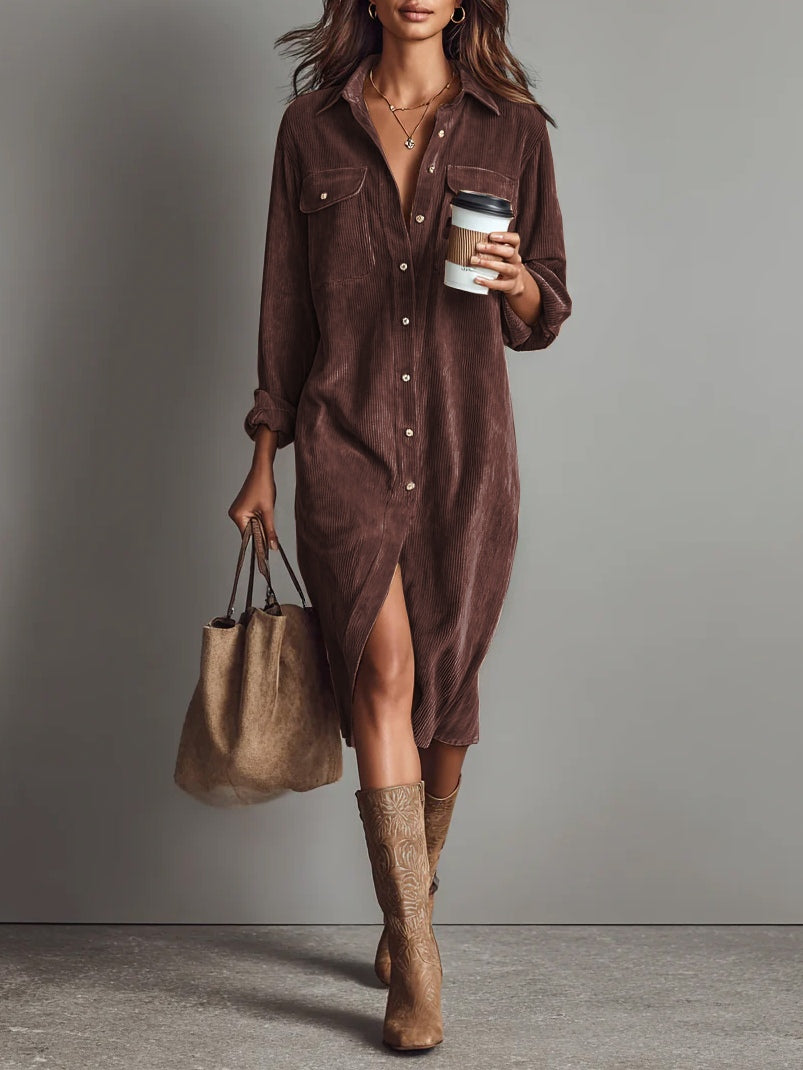 Béatrice Corduroy Midi Dress