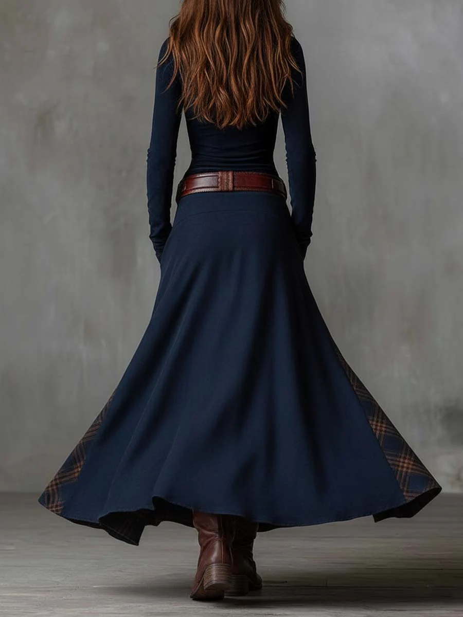 Elisa Maxi Suede Dress with Belt